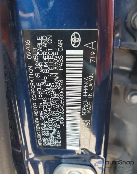 2006 Toyota Scion Xa из США, поврежденный, VIN JTKKT624065006274